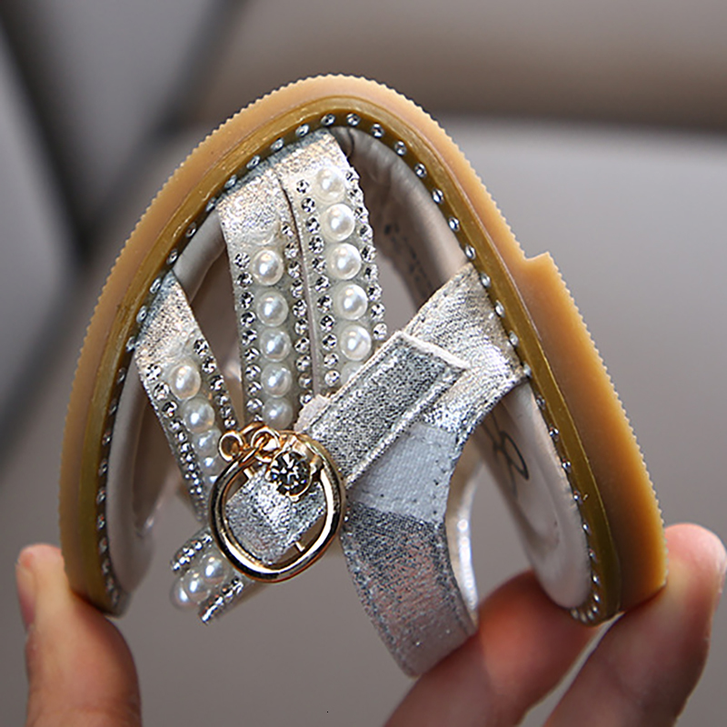 Sandals Girl Sandals Summer Fashion Kids Baby Girls Bling Princess Single Sandals For Little Big Girl's Shoes 230515