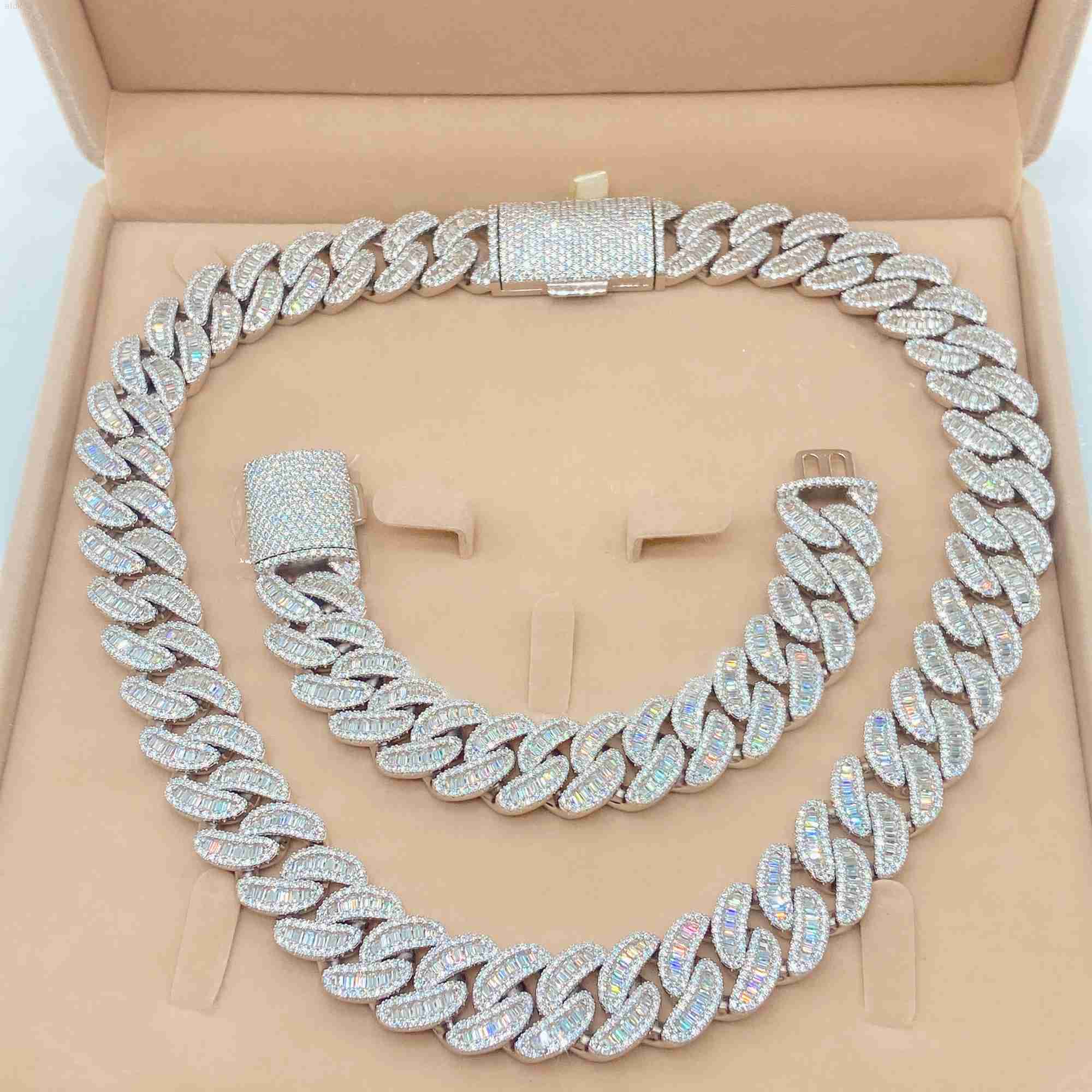 Hip Hop Jewelry Baguette Diamond Chain Vvs Moissanite Fashion Jewelry 925 Sterling Silver Necklace
Hip Hop Jewelry Baguette Diamond Chain Vvs Moissanite Fashion Jewelry 925 Sterling Silver Necklace