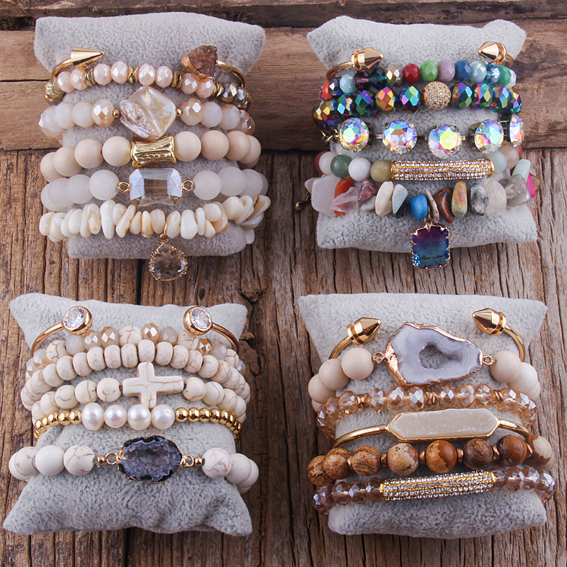 Chain RH Fashion Boho Beaded Bracelet Jewelry Multi 6pc Stack Bracelet Bangle Sets For Women Gift 230512