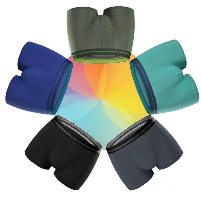 Underpants 5pcs/lot Men UnderPants Boxers Man Thin Short Breathable Flexible Comfortable Shorts Boxers Solid Male Underwear Set 230515