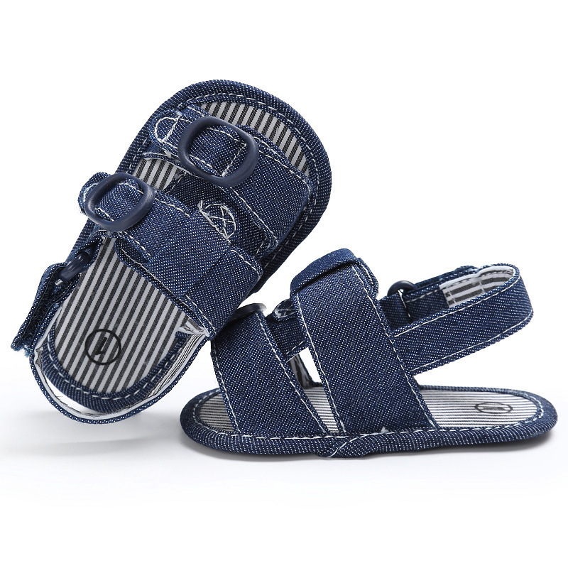Sandals born Baby Shoes Boy Girl Denim Canvas Summer Soft-sole Slipper Cotton Infant First Walkers Toddler Crib Sandals 230515