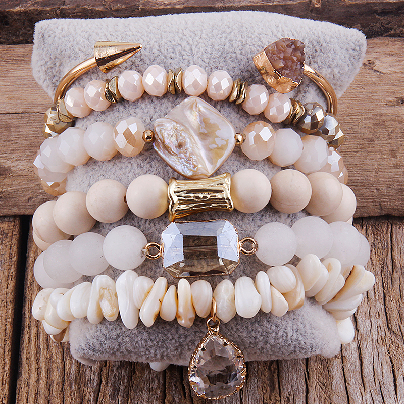 Chain RH Fashion Boho Beaded Bracelet Jewelry Multi 6pc Stack Bracelet Bangle Sets For Women Gift 230512