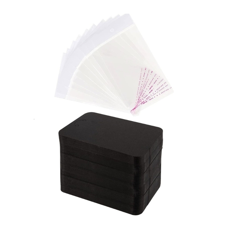 Jewelry Boxes 100 Pcs Keychain Display Cards Keychain Cardboard with Clear Self Sealing Bags Keychain Holder Keyring Cardstock Holder 230512