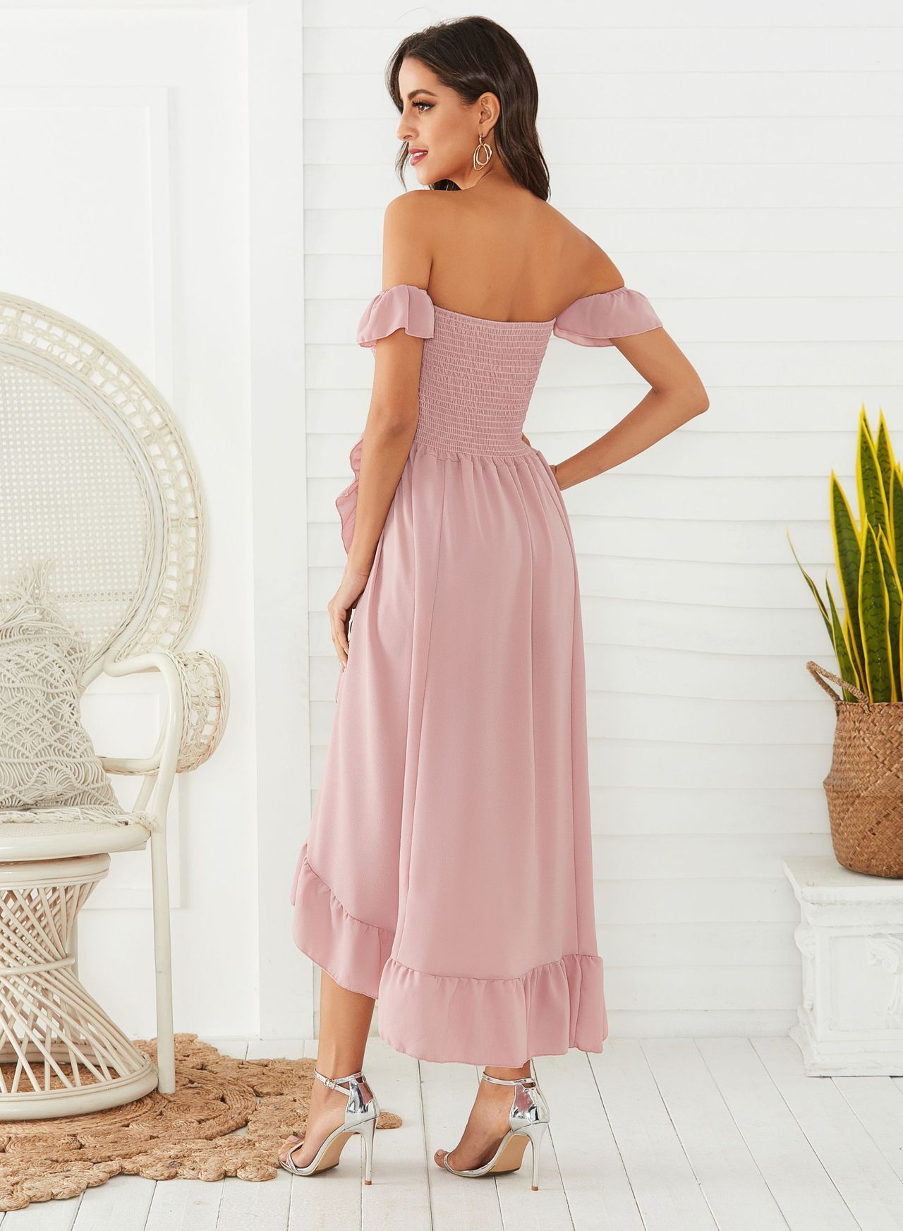 Family Matching Outfits Mother and Daughter Dress Summer Clothes Off Shoulder Short Sleeve Ruffle Mommy Me 230512