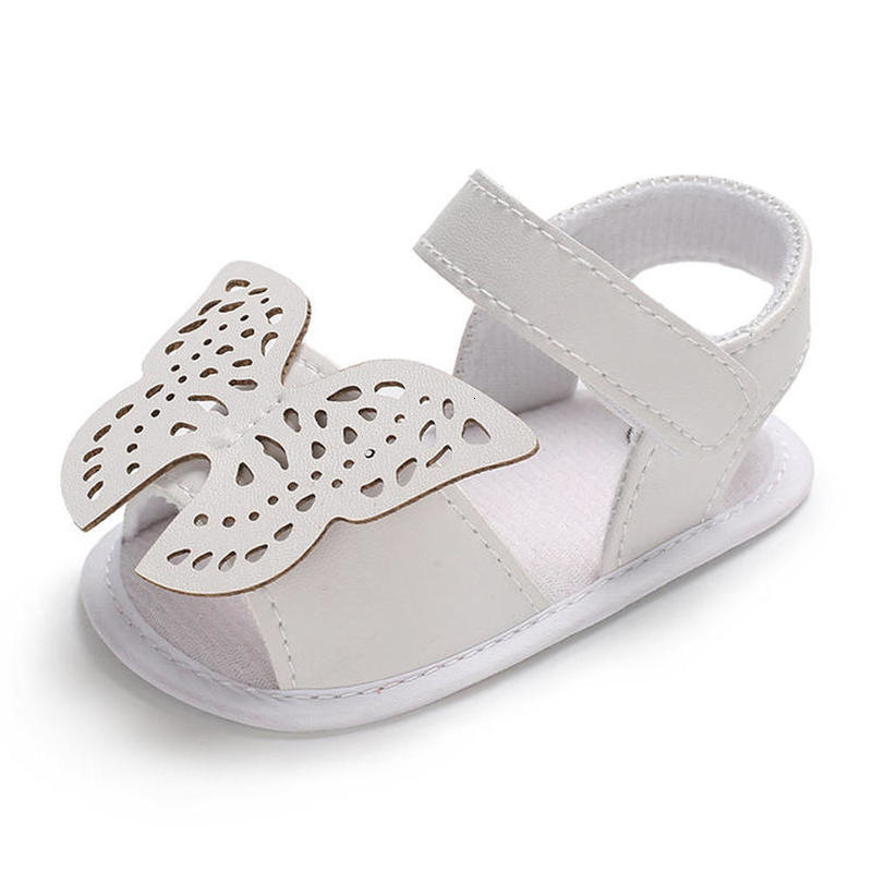 Sandals Baby Shoes Girl Summer Sandals Soft Anti-Slip Sole Big Butterfly Gold Silver Hook loop Light Crib born First Walker Shoes 230515
