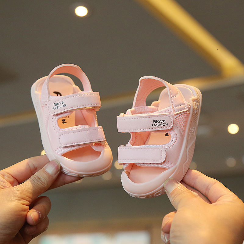 Sandals Summer Soft Bottom Children Sandals 1-4 Y Baby Boy Girl Beach Shoes Anti-kick Protection Head Toddler Functional Sandals G03281 230515