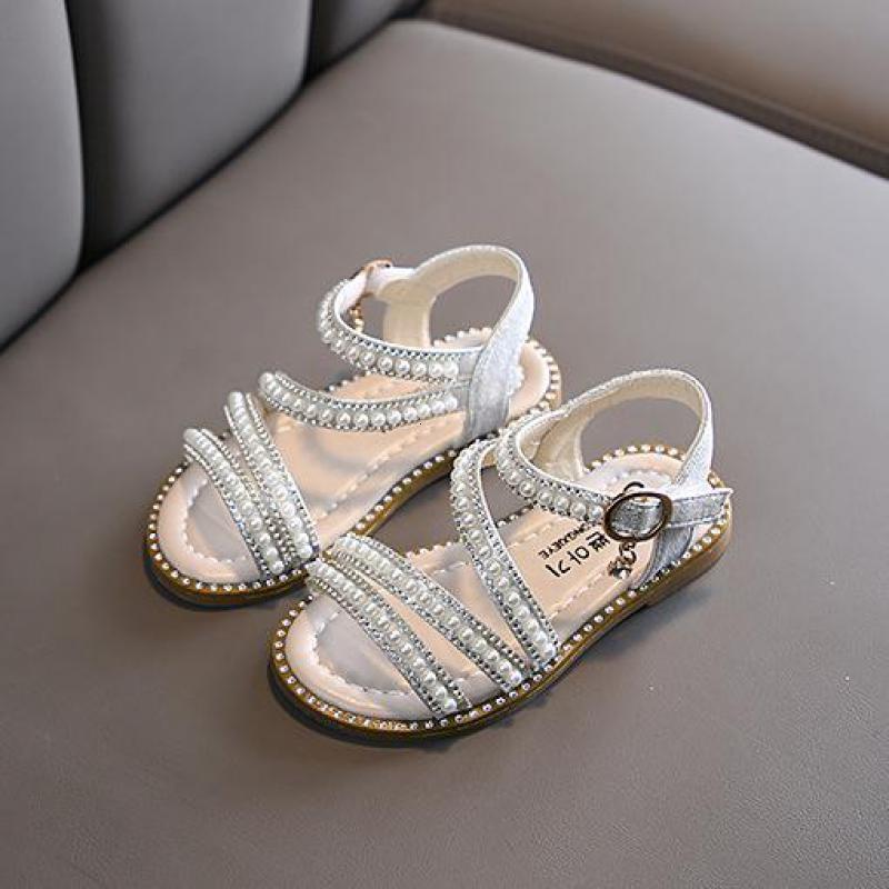 Sandals Summer Baby Girls Wild Pearl Open-toed Princess Shoes Sandals Non-slip Soft Bottom Kids Girls High Quality Sandals D238 230515