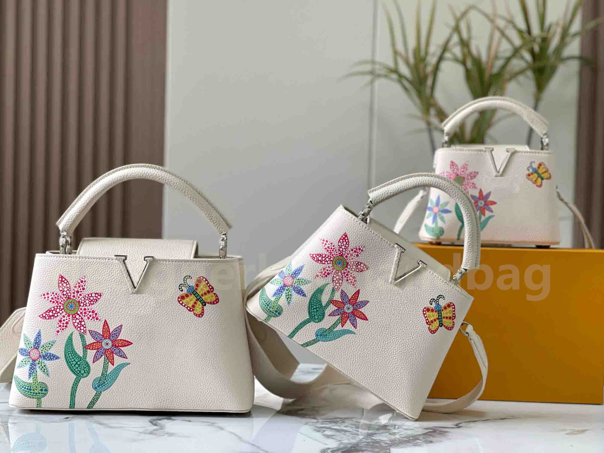 X YK 3D Colorful flowers and plants butterfly Capucines BB Bags Designer Luxury Genuine Leather Bag Women Birkin Handbag Litchi Pattern Pochette with Hardware Totes, Black
X YK 3D Colorful flowers and plants butterfly Capucines BB Bags Designer Luxury Genuine Leather Bag Women Birkin Handbag Litchi Pattern Pochette with Hardware Totes, Black