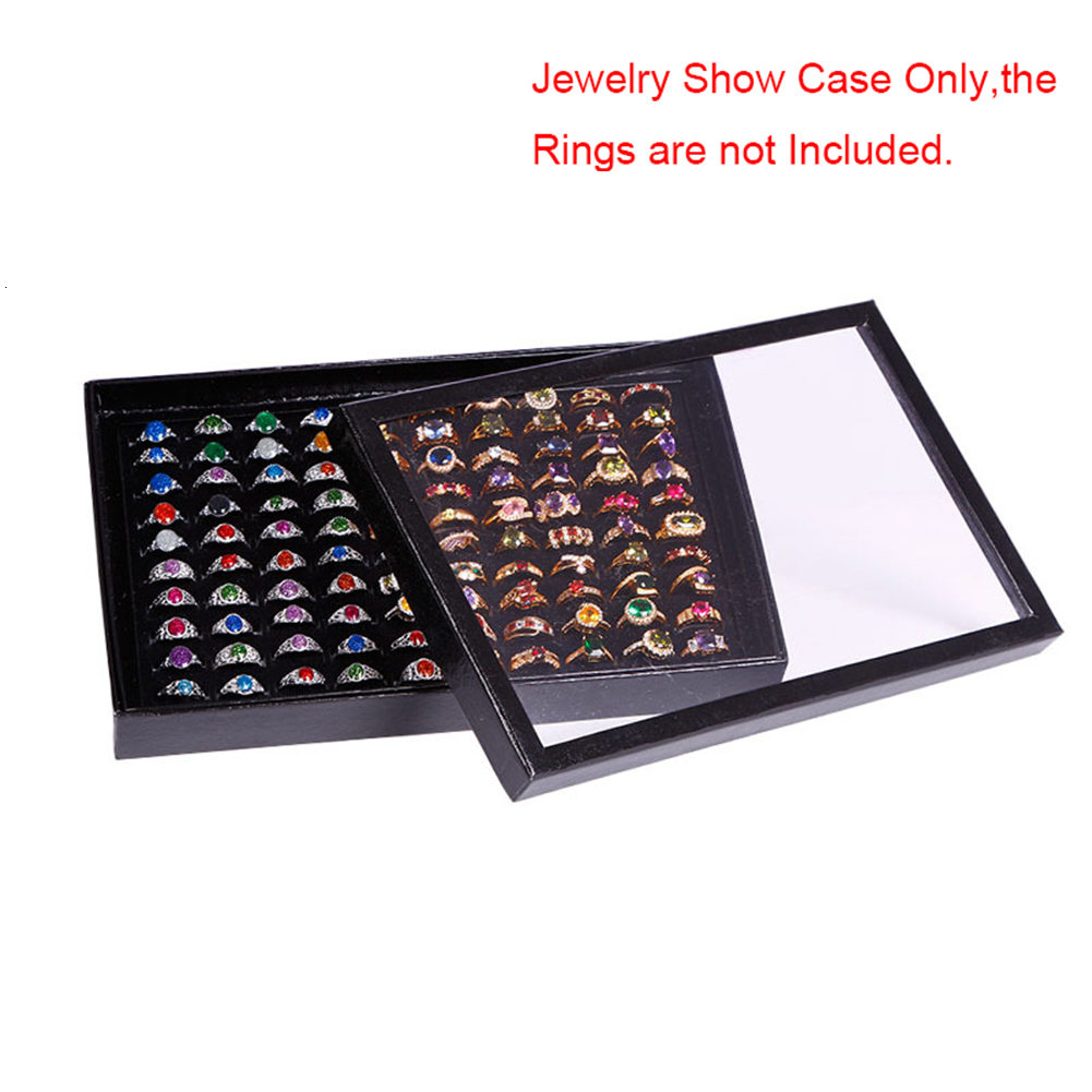 Jewelry Stand 100 Slots Rings Display Stand Storage Box Ring Box Jewelry Organizer Holder Show Case Casket #228405 230512