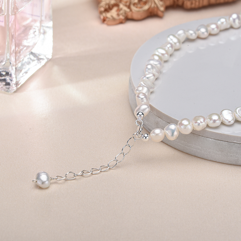 Pendant Necklaces 56mm Natural Baroque Freshwater Pearl Necklace Fashion Jewelry Gift 925 Sterling Silver Necklace 230512