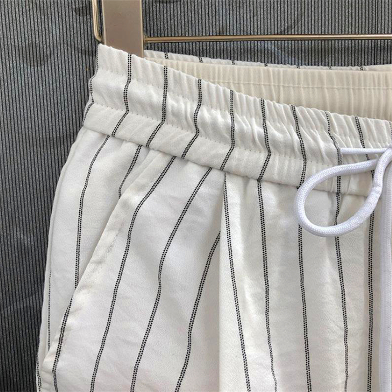 Men's Pants Summer Pants Men Stripe Printing Slim Trousers Trendy Korean Fashion Youth Men's Harem Pants Big Size Pantalones De Hombre 23051