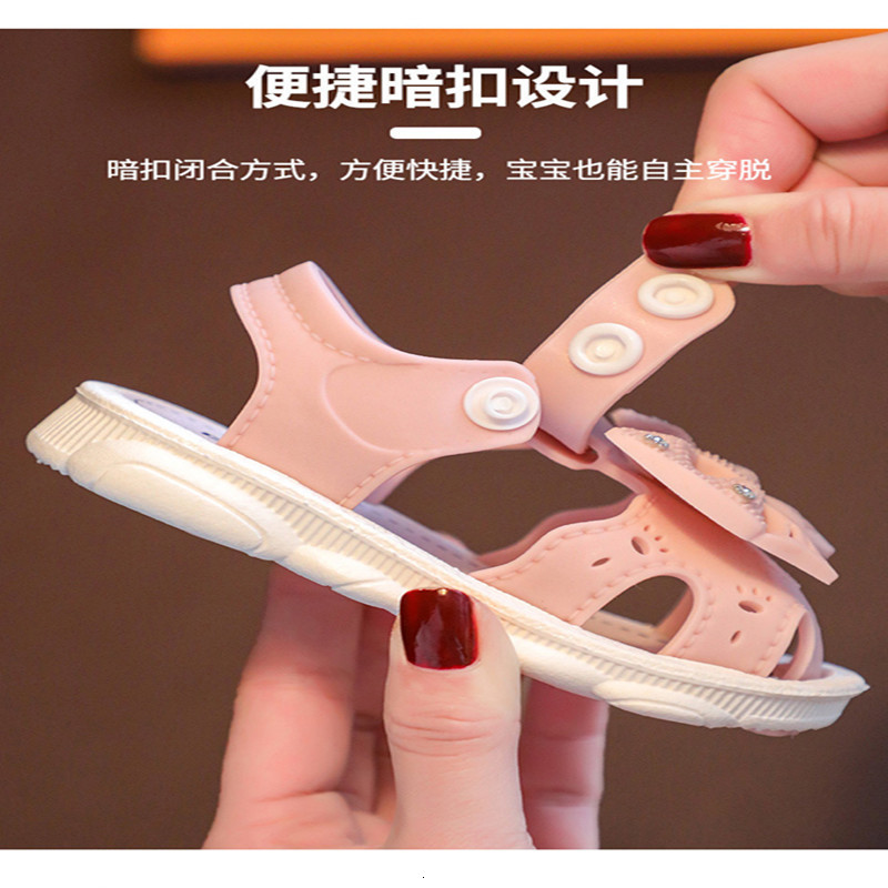 Sandals Sandals Summer Baby Toddler Bow Princess Shoes Soft Bottom Baby 0-3 Years Old Kindergarten Baotou Girls Comfortable Sandals 230515