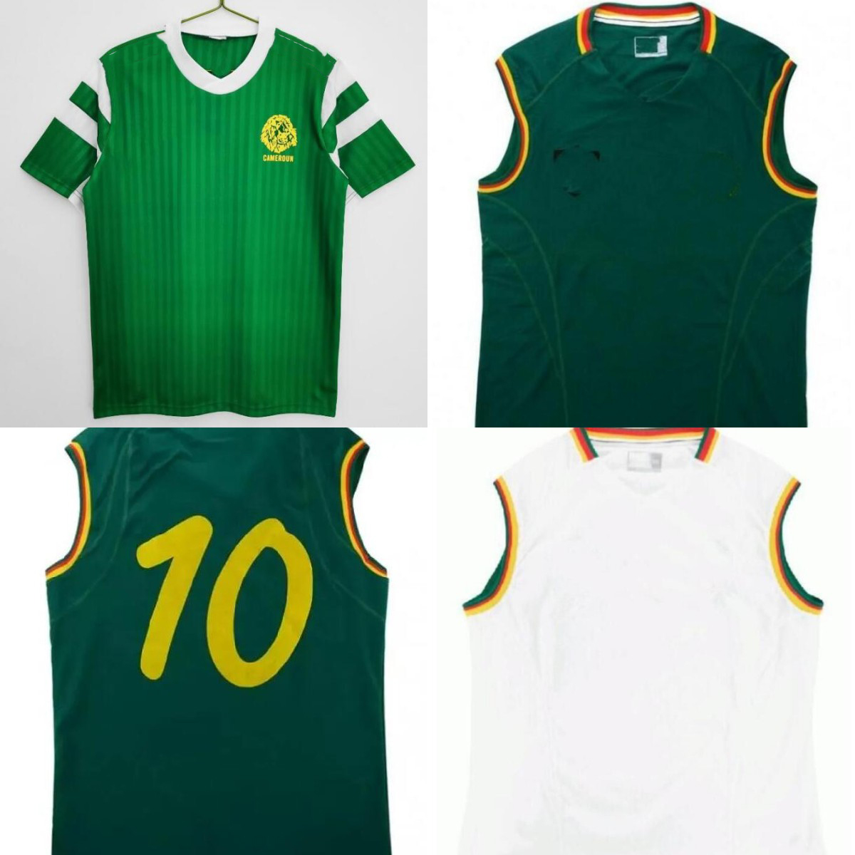 2002 03 Cameroon retro soccer jerseys World #3 WOME Cup #10 MBOMA classic vintage vest football shirt 02 03 commemorate home green sleevele 88