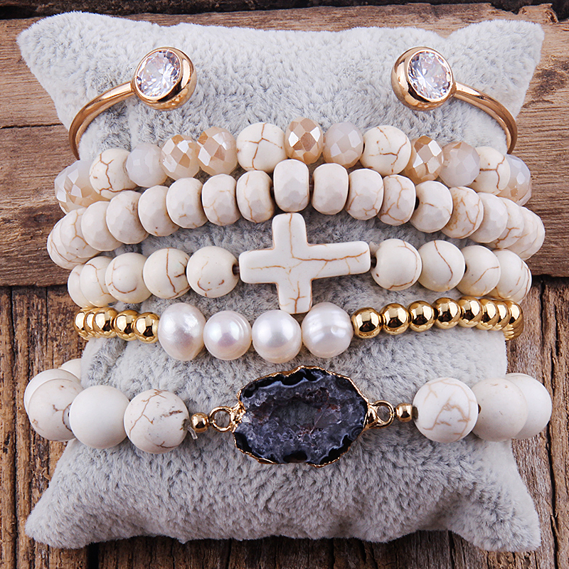 Chain RH Fashion Boho Beaded Bracelet Jewelry Multi 6pc Stack Bracelet Bangle Sets For Women Gift 230512