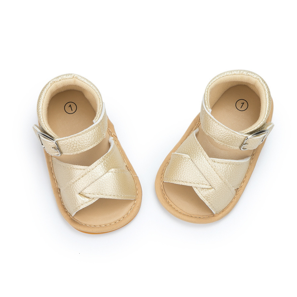 Sandals Baby Girl Sandals Baby Shoes Flats Leather Rubber Sole Anti-Slip First Walker born Toddler Sandals Girl Crib Shoes Summer 230515