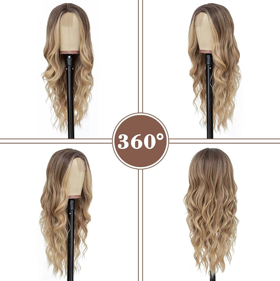 The latest 28inch lace wig Ombre Blonde with large waves and long curly hair headgear Lace wigs There are many styles to choose from and support custo