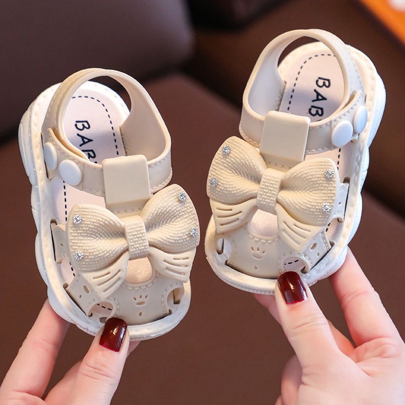 Sandals Sandals Summer Baby Toddler Bow Princess Shoes Soft Bottom Baby 0-3 Years Old Kindergarten Baotou Girls Comfortable Sandals 230515