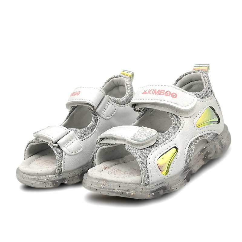Sandals PU Leather Sequins arch support Orthopedic Girl Sandals back hard Children Shoesinner 13.2-16.2cm antiskid Kids Shoes 230515