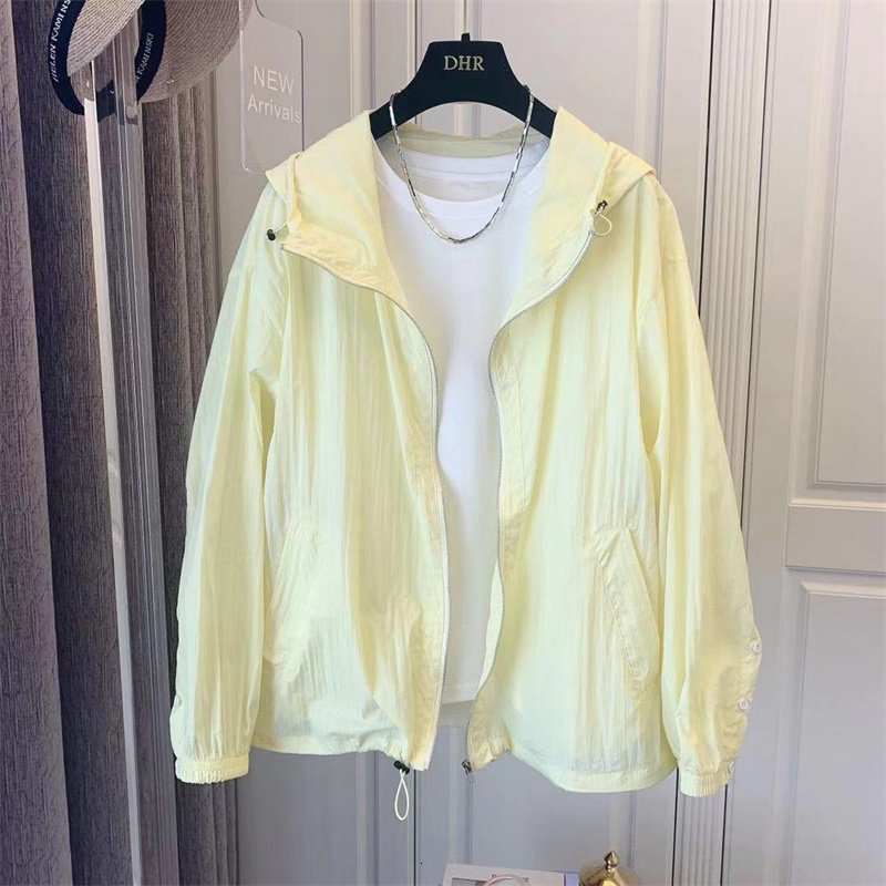 Women's Jackets Korean Sun Protection Clothing Women Jacket Loose Wild Hooded Casual Summer Zipper Windbreaker Female Top Outerwear 230515