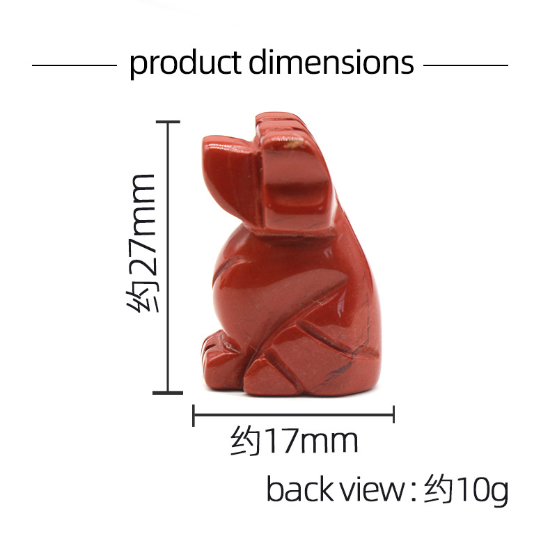 Natural Stone Carving 1 inch Lovely Dog Crafts Ornaments Rose Quartz Crystal Healing Agate Animal Decoration