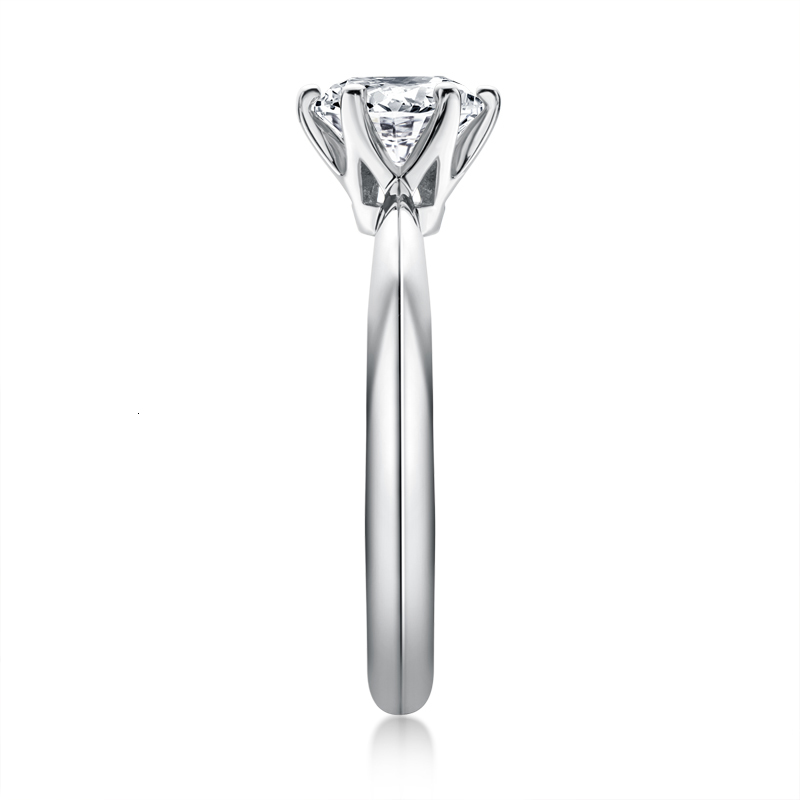 Solitaire Ring IOGOU Ring Women's Trend 1 Mosanite Solitaire Engagement Ring Certified 925 Silver 18K Platinum Exquisite Jewelry 230512