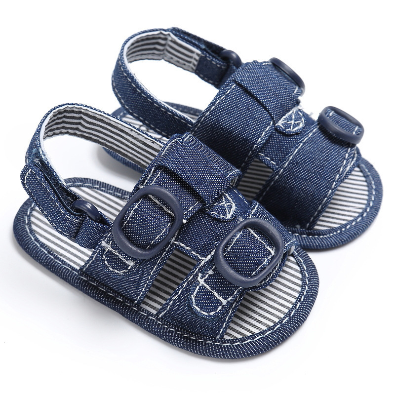 Sandals born Baby Shoes Boy Girl Denim Canvas Summer Soft-sole Slipper Cotton Infant First Walkers Toddler Crib Sandals 230515