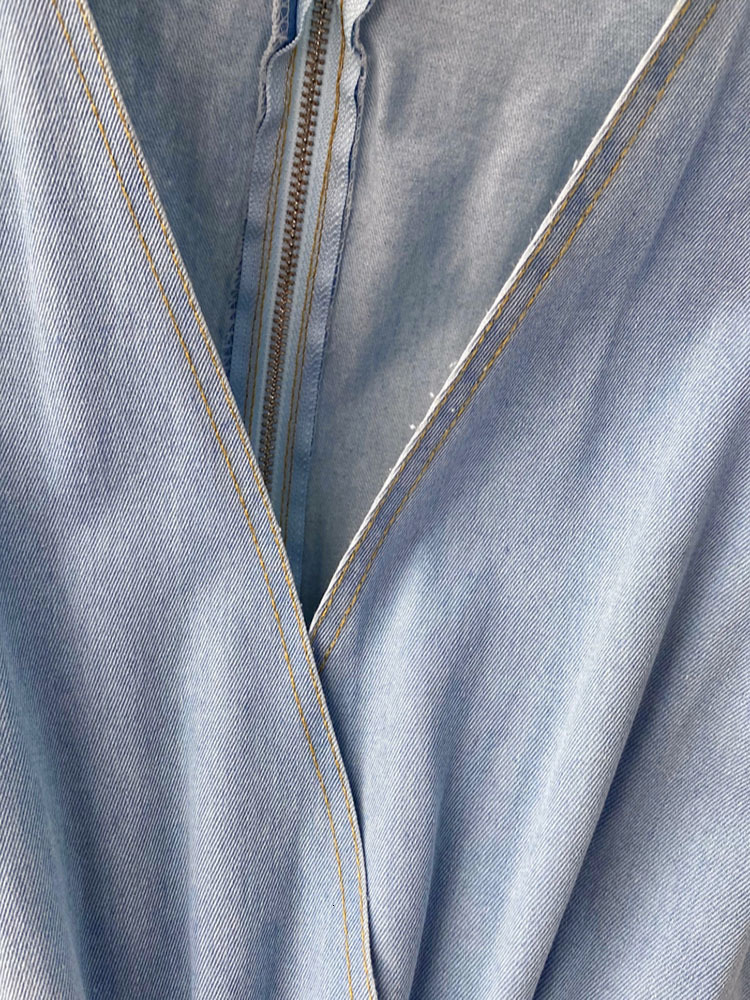 Women's Two Piece Pants EWQ Sweet Style Women Jumpsuits Denim V-neck Short Sleeve Solid Color High Waist Casual Jumpsuit Spring Summer SN0540 230