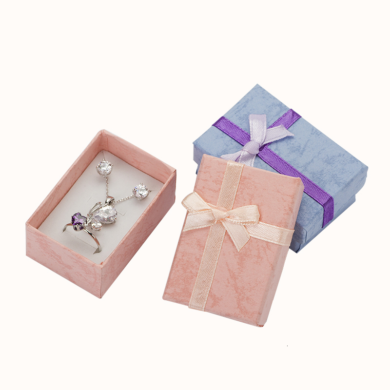 Jewelry Boxes 60pcs Jewelry Box Earrings Necklace Rings Gift Box Packaging High Quality Paper Jewelry Display with White Sponge 230512