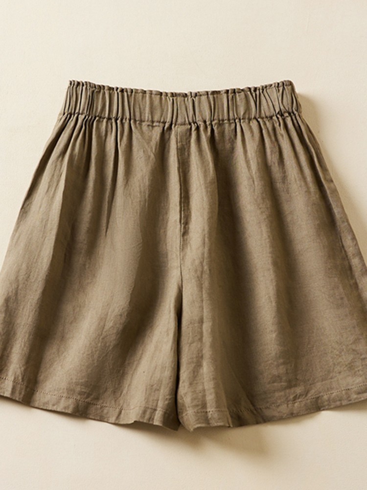 Women's Shorts Women Casual Short Pants Arrival Summer Vintage Style Solid Color Loose Comfortable Female Cotton Linen Shorts B2438 230515
