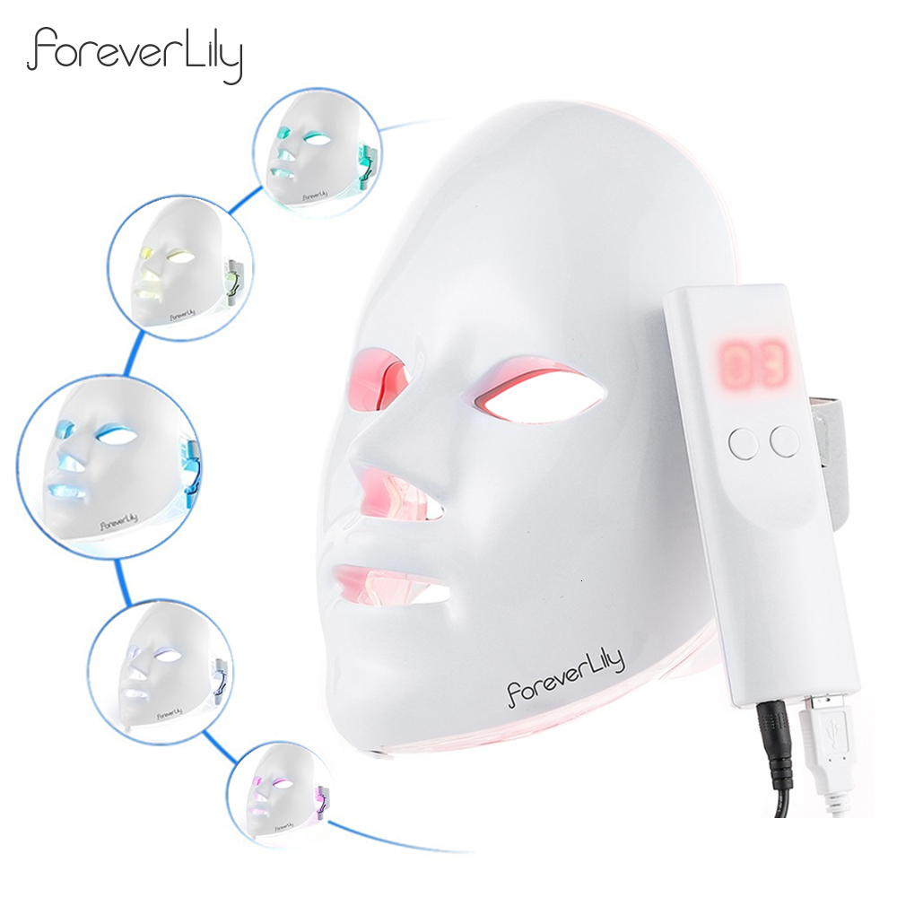 Face Care Devices Foreverlily Minimalism 7 Colors LED Mask Pon Therapy AntiAcne Wrinkle Removal Skin Rejuvenation Tools 230512