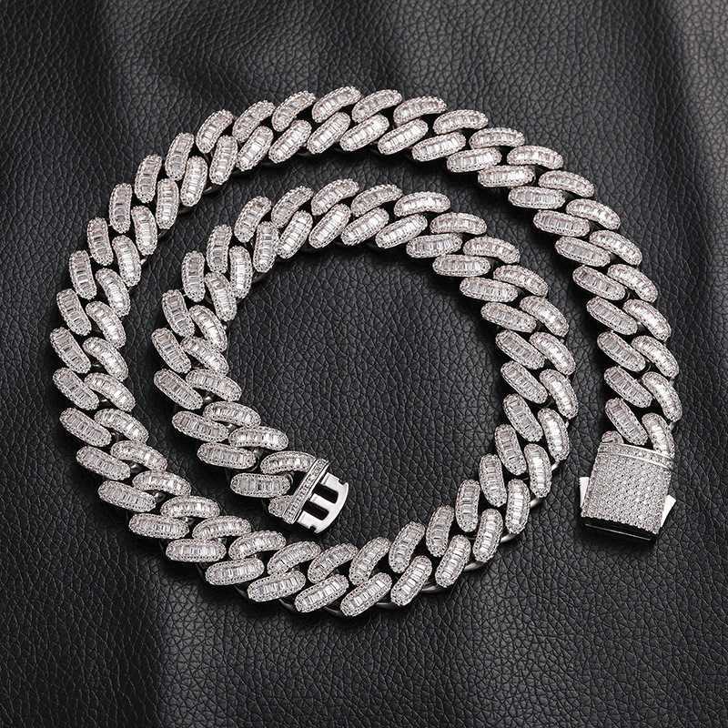 Baguette Diamond 16mm Cuban Link Chain Hip Hop White Gold Plated Miami Cuban Link Necklace Iced Out Chain for Men and Women
Baguette Diamond 16mm Cuban Link Chain Hip Hop White Gold Plated Miami Cuban Link Necklace Iced Out Chain for Men and Women
