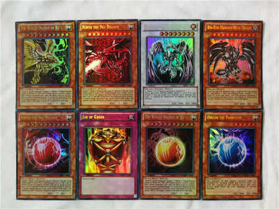Card Games 100PCS Yu Gi Oh Japanese Anime 100 Different English Card Wing Dragon Giant Soldier Sky Dragon Flash Card Kids Toy Gift
