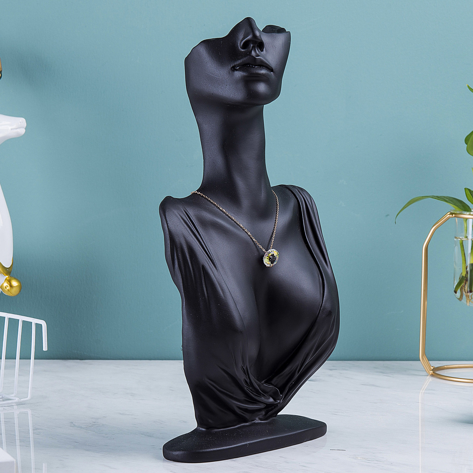 Jewelry Stand Top Selling LMS 3 Size Resin Medium Side Portrait Model Earrings Necklace Jewelry Display Stand Necklace Display Props 230512