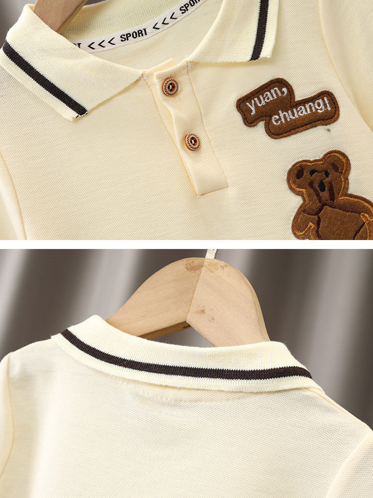 Clothing Sets Summer Baby Boy Fashion Bear Embroidery Short Sleeve TshirtShorts Children 2Pcs Suit 15Y Girl Kids Sports Set 230512