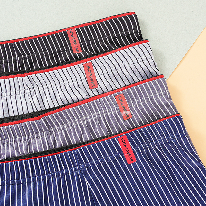 Underpants 4 Pcs Men Boxer Shorts Underwear Sexy Striped Lingerie Panties Boxershorts Men Undeerwear Fashion Underpants 230515