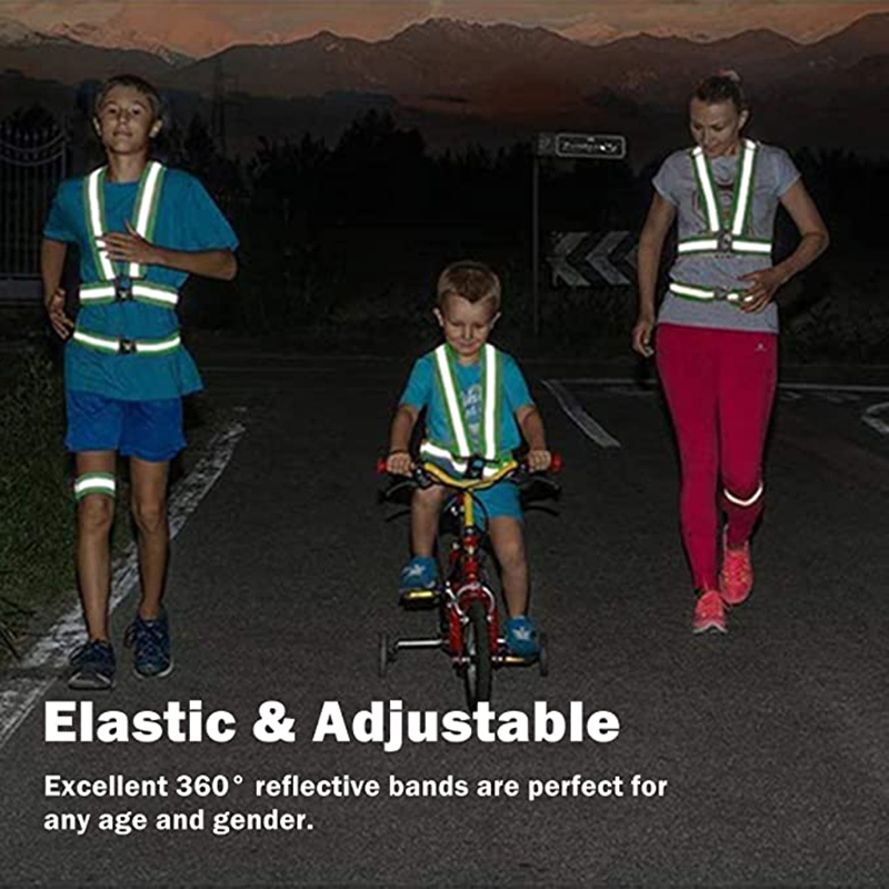 Reflective Safety Vest High Visibility Reflective Running Gear Vest Adjustable Straps for Women Men Outdoor Jogging, Cycling, Walking and Riding