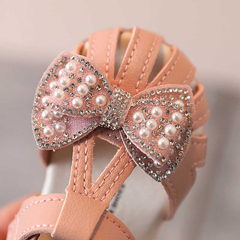 Sandals Princess Baby Sandals Cute Bow Closed Toe Kids Summer Soft Sole Toddler Shoes Girls Sweet Sandals CSH1292 230515