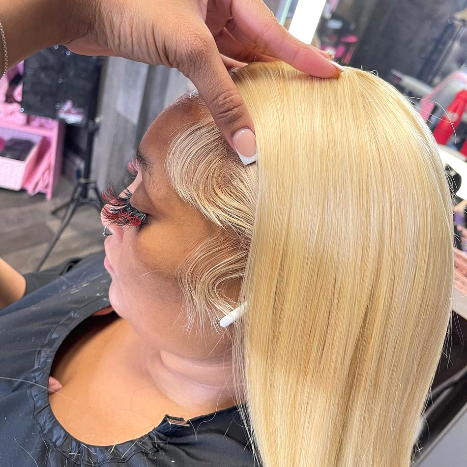 Bone Straight 13x4 Lace Front Wig 613 Honey Blonde Human Hair Wigs Brazilian 40 Incn Colored Lace Frontal Wigs For Women Synthetic