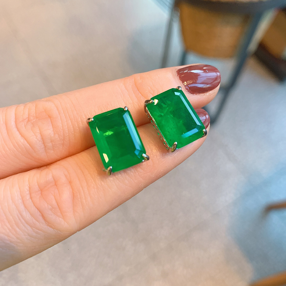 Wedding Jewelry Sets Vintage Jewelry Sets for Women Lab Paraiba Tourmaline Emerald Wedding Party Earrings Pendant Necklace Anniversary Gift Wholesale 