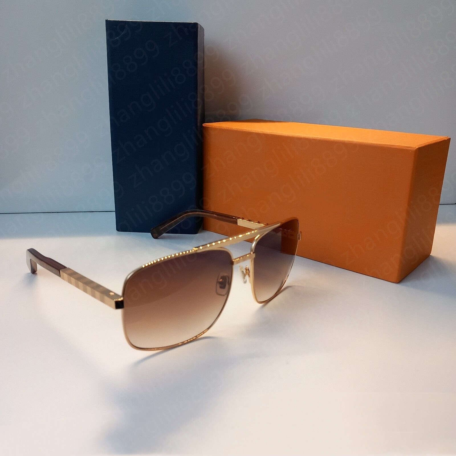 Fashion Classic 0259 Sunglasses For Men Metal Square Gold Frame UV400 mens Vintage Style Attitude Sunglasses Protection designer Eyewear With Box