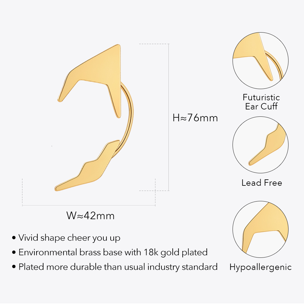 Ear Cuff ENFASHION Women's Elf Earrings Fashion Jewelry Boucle Oreille Women's Gold Earrings Cuffs Item E221378 230512