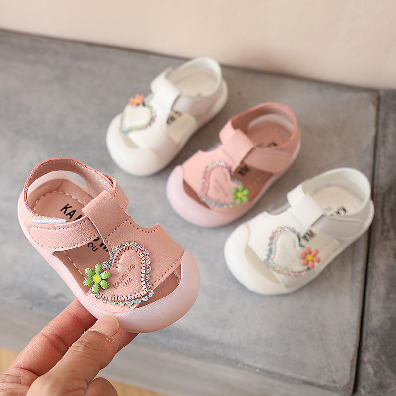 Sandals Infant Girls Sandals Summer Baby Shoes Cute Flower Princess Shoes Toddler Kid Children Sandal Soft Walking Shoes Girl F01282 230515