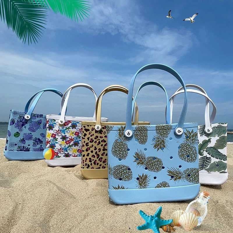 Shopping Bags Rubber Bogg Bag Summer Water Park Waterproof Outdoor Portable Travel Large Organizer Woman Shopping Storage Beach Bogg Bag