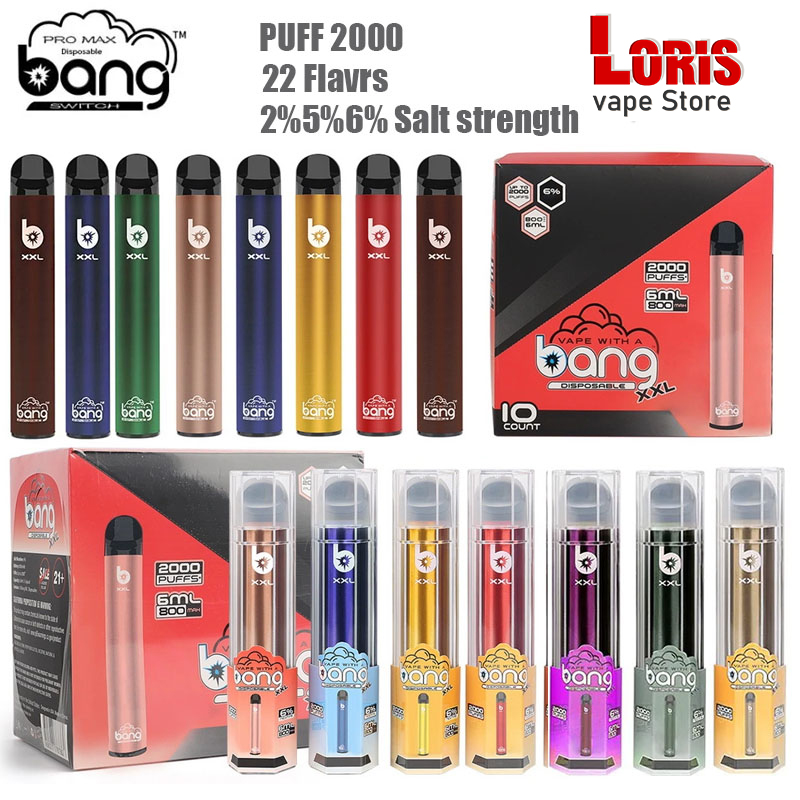 Bang XXL 2000 Puffs E Cigarette Starter Kit Disposable Vape Pen 800mAh 6ml Prefilled Pods Cartridges Portable Vaporizers Bang vapes PUFF 2000, Mixed flavrs
Bang XXL 2000 Puffs E Cigarette Starter Kit Disposable Vape Pen 800mAh 6ml Prefilled Pods Cartridges Portable Vaporizers Bang vapes PUFF 2000, Mixed flavrs
