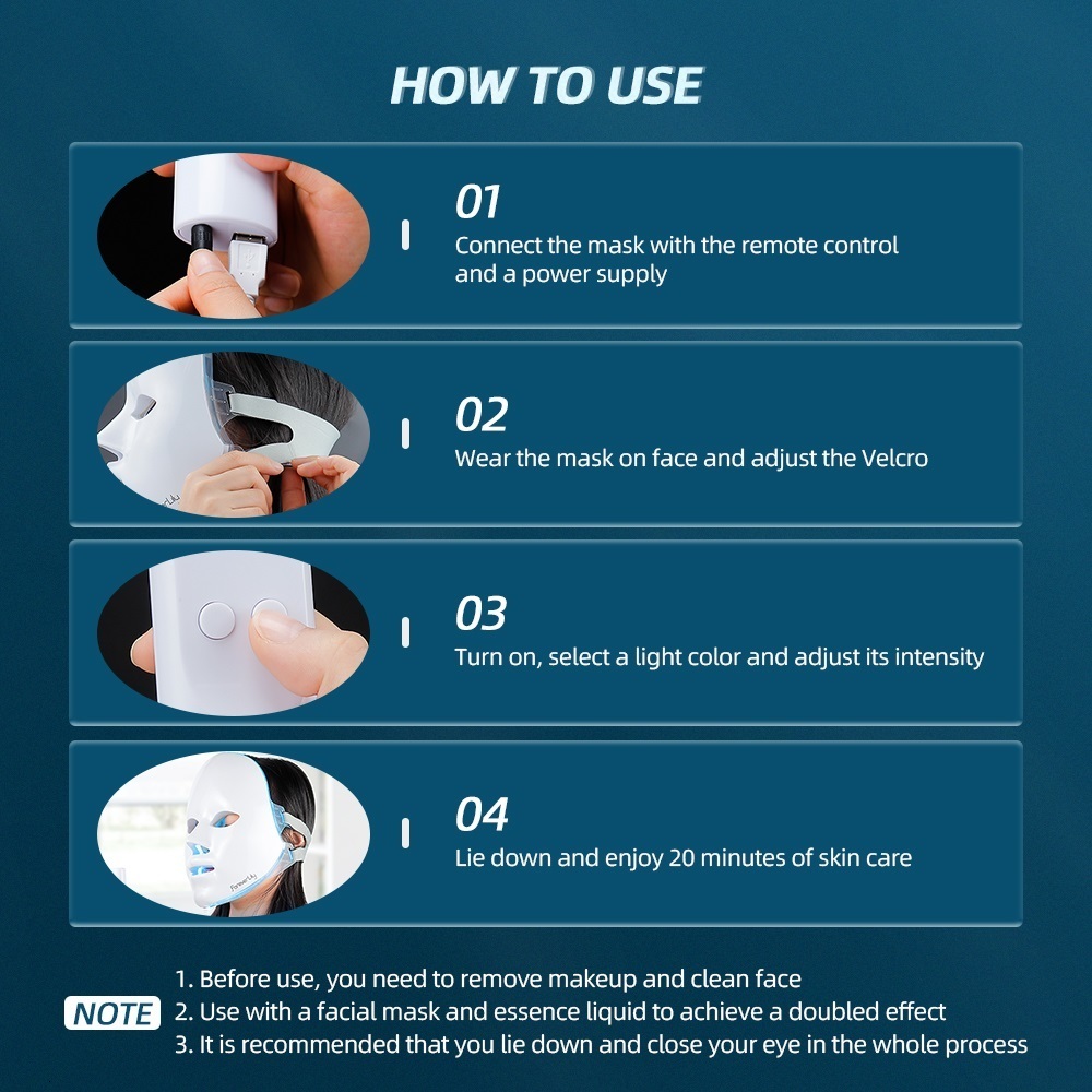 Face Care Devices Foreverlily Minimalism 7 Colors LED Mask Pon Therapy AntiAcne Wrinkle Removal Skin Rejuvenation Tools 230512