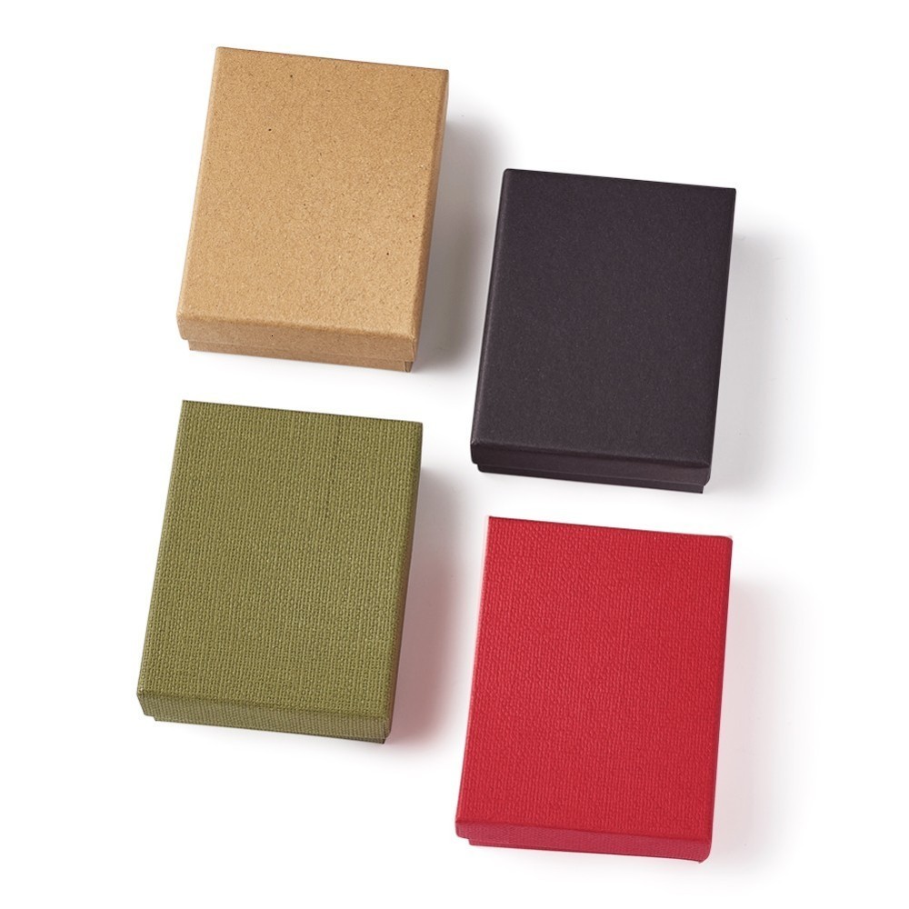 Jewelry Boxes 12pcs Cardboard Jewelry Box Packaging For Ring Necklace Bracelets Bangles Cases Boxes With Sponge Inside Rectangle MultColour 230512