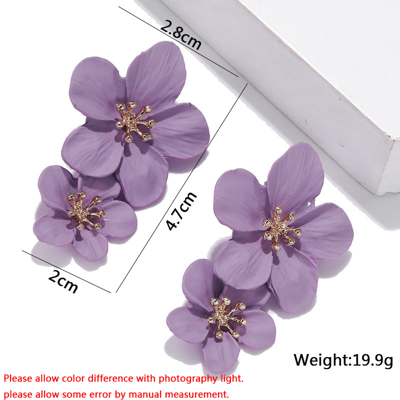 Purple Color Women Dangle Earrings Small Round Fashion Flower Butterfly Hanging earring pendientes mujer