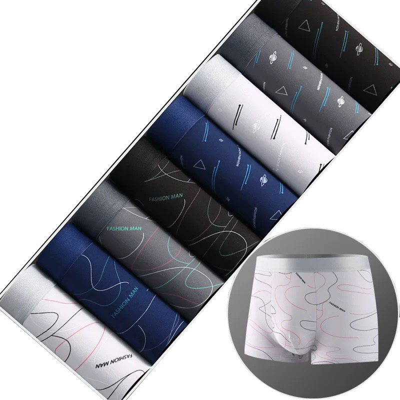 Underpants 8Pcs Boxer Mens Fashion Underwear Men Underpants Male Printed Boxer Men Panties Shorts Underwear Boxer Shorts Comfortable Boxer 230515
