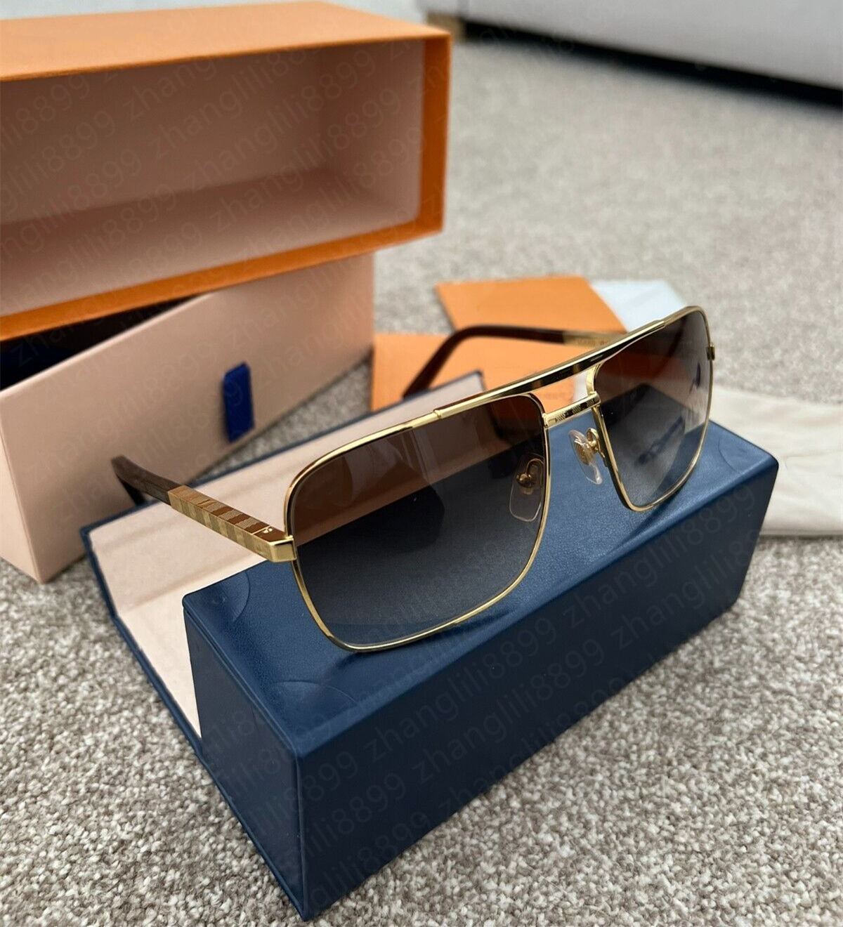 High Quality Double-Beam Titanium Men Sunglasses attitude Metal Square Screwless Sun Glasses Eyewear Prescription Eyeglasses 0259