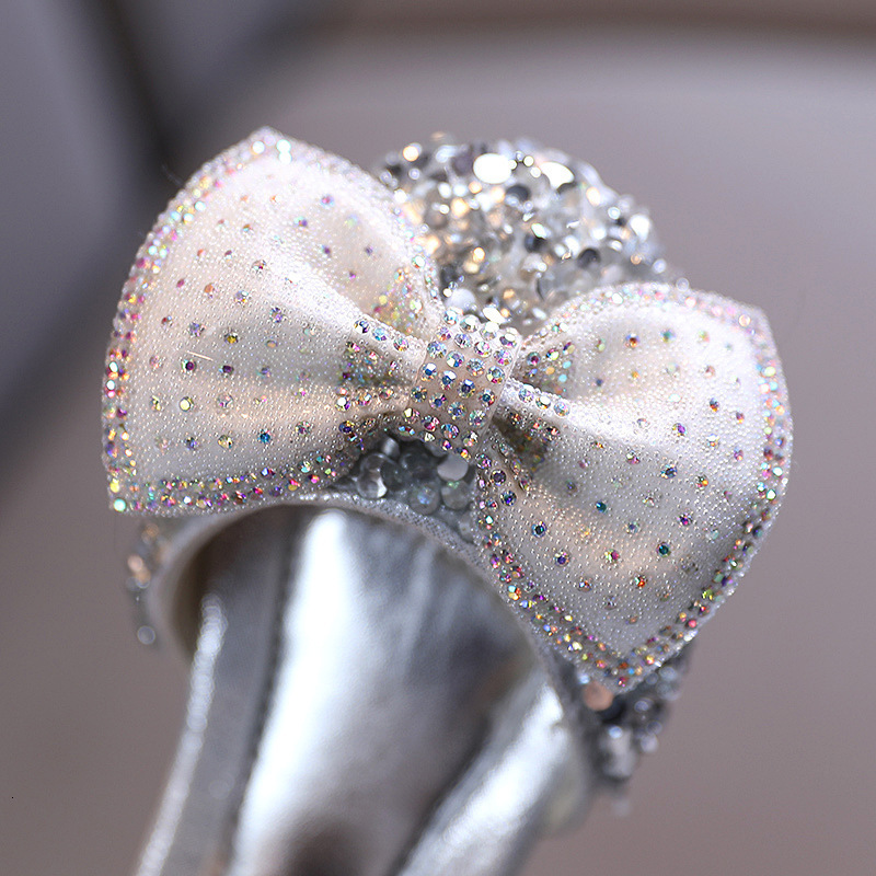 Sandals Bowknot Party Baby Girl Shoes Princess Fashion Sequins Flat Summer Girls Sandals Cute Kids Shoes 230515